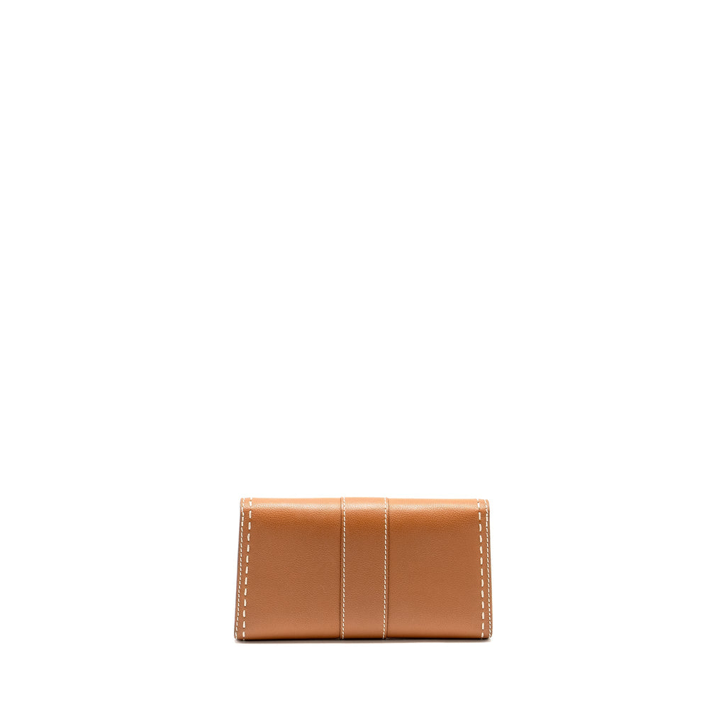 DELVAUX BRILLANT LONG WALLET CHAIN RODEO CALFSKIN CARAMEL GHW