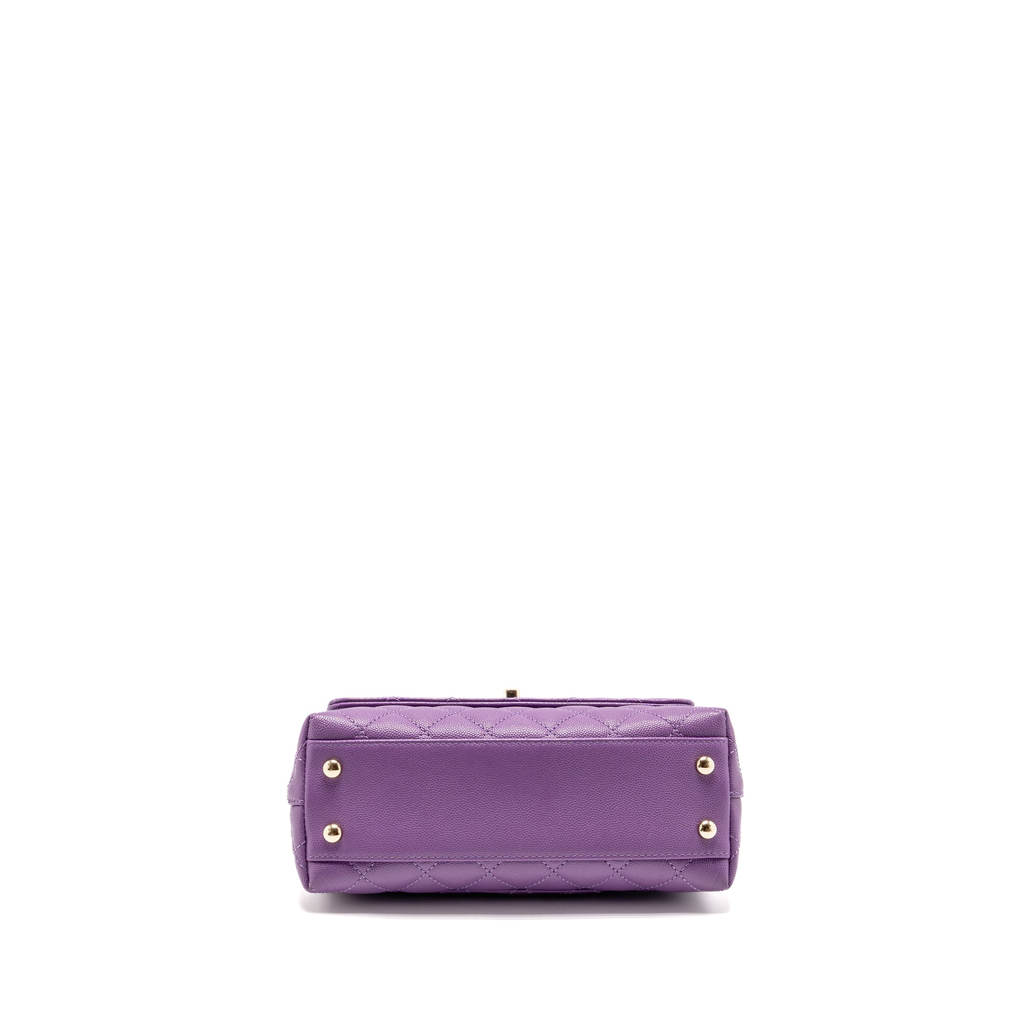 CHANEL SMALL COCO HANDLE CAVIAR PURPLE LGHW (MICROCHIP)