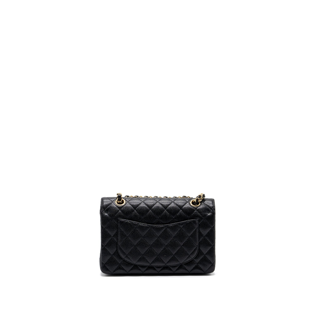 CHANEL SMALL CLASSIC DOUBLE FLAP BAG CAVIAR BLACK GHW