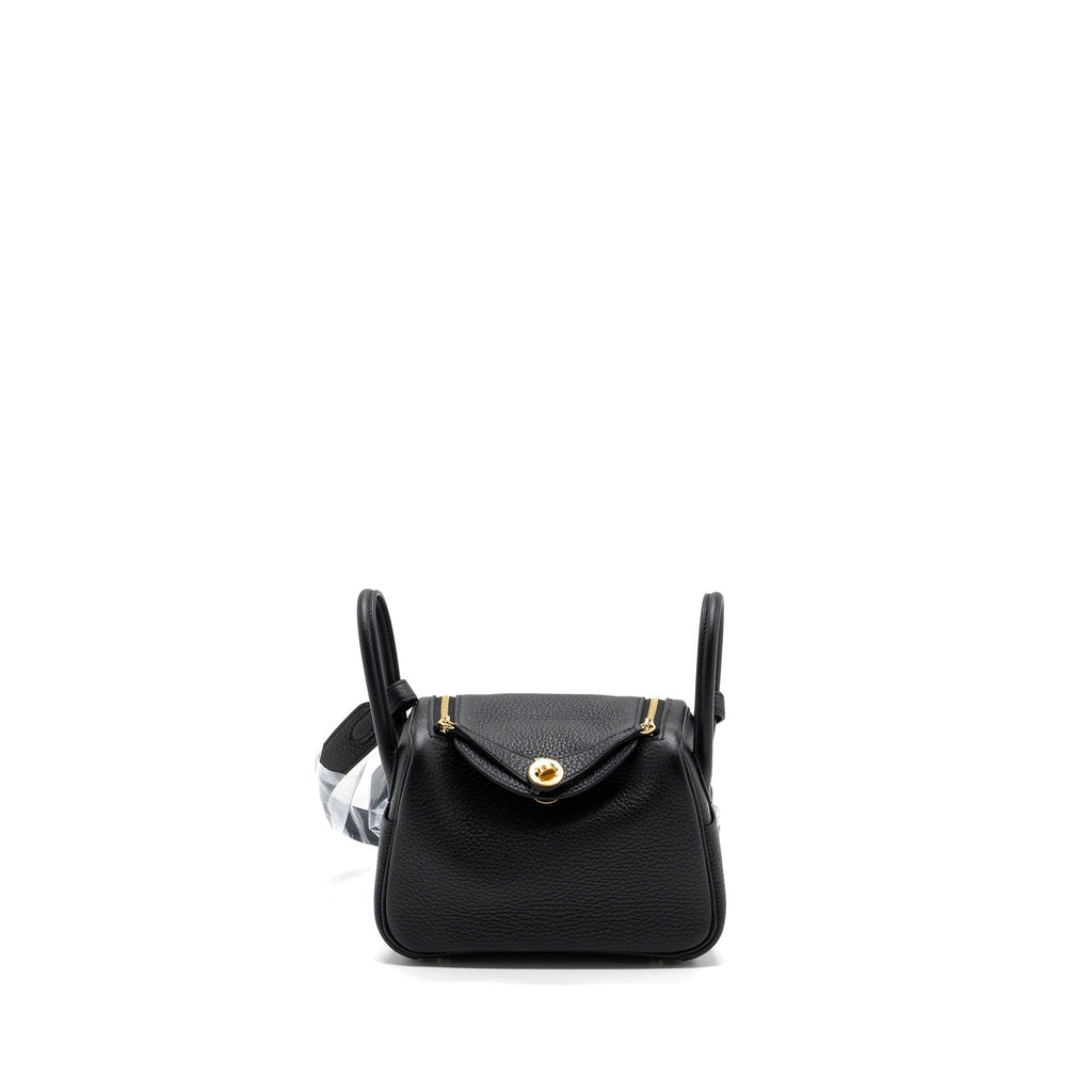 HERMES MINI LINDY CELEMENCE BLACK GHW