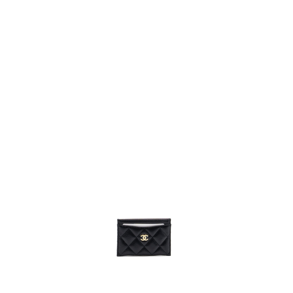 CHANEL CLASSIC CARD HOLDER CAVIAR BLACK GHW (MICROCHIP)