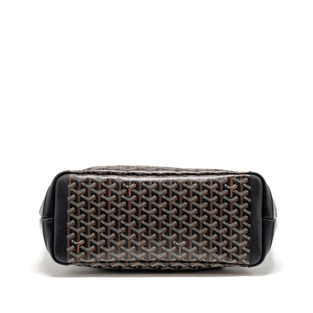 GOYARD ARTOIS MM TOTE BAG GOYARDINE CANVAS/CALFSKIN BLACK SHW