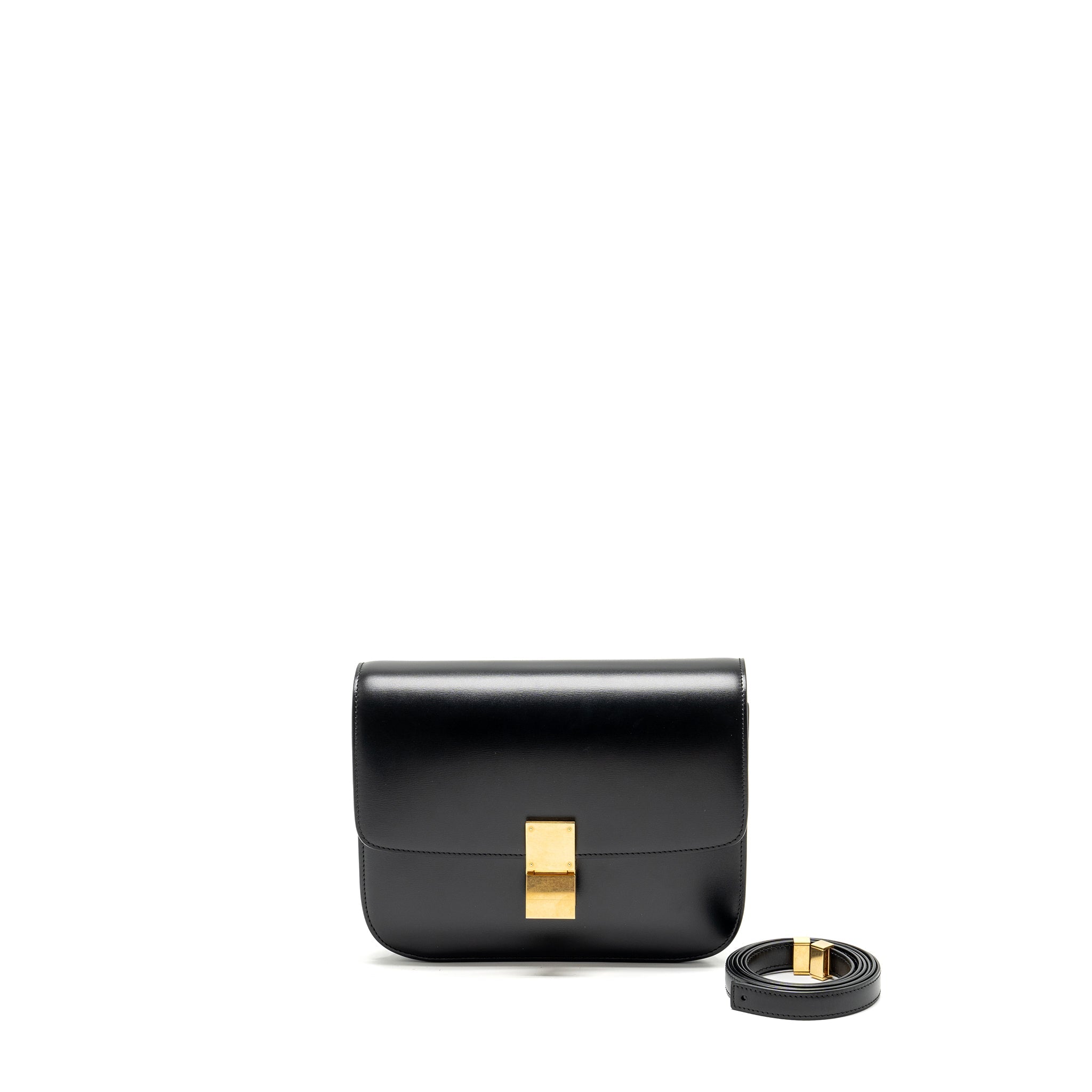 CELINE MEDIUM CLASSIC BOX BAG CALFSKIN BLACK GHW