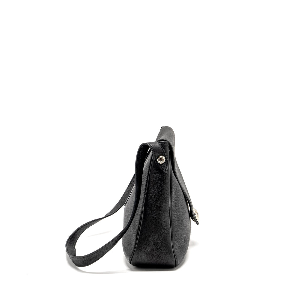 HERMES VINTAGE CHRISTINE BAG LEATHER BLACK SHW