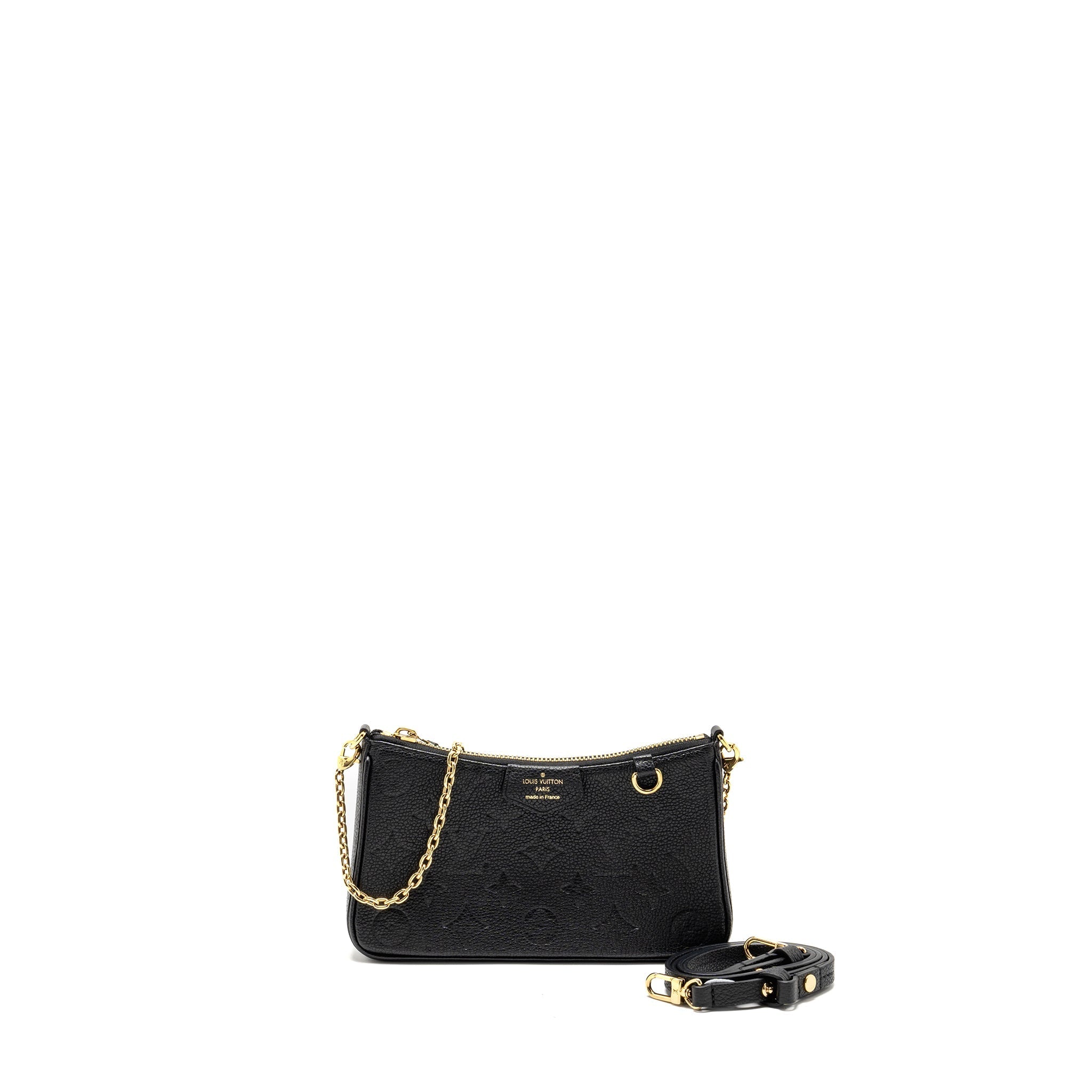 LOUIS VUITTON EASY POUCH ON STRAP EMPREINTE MONOGRAM BLACK GHW