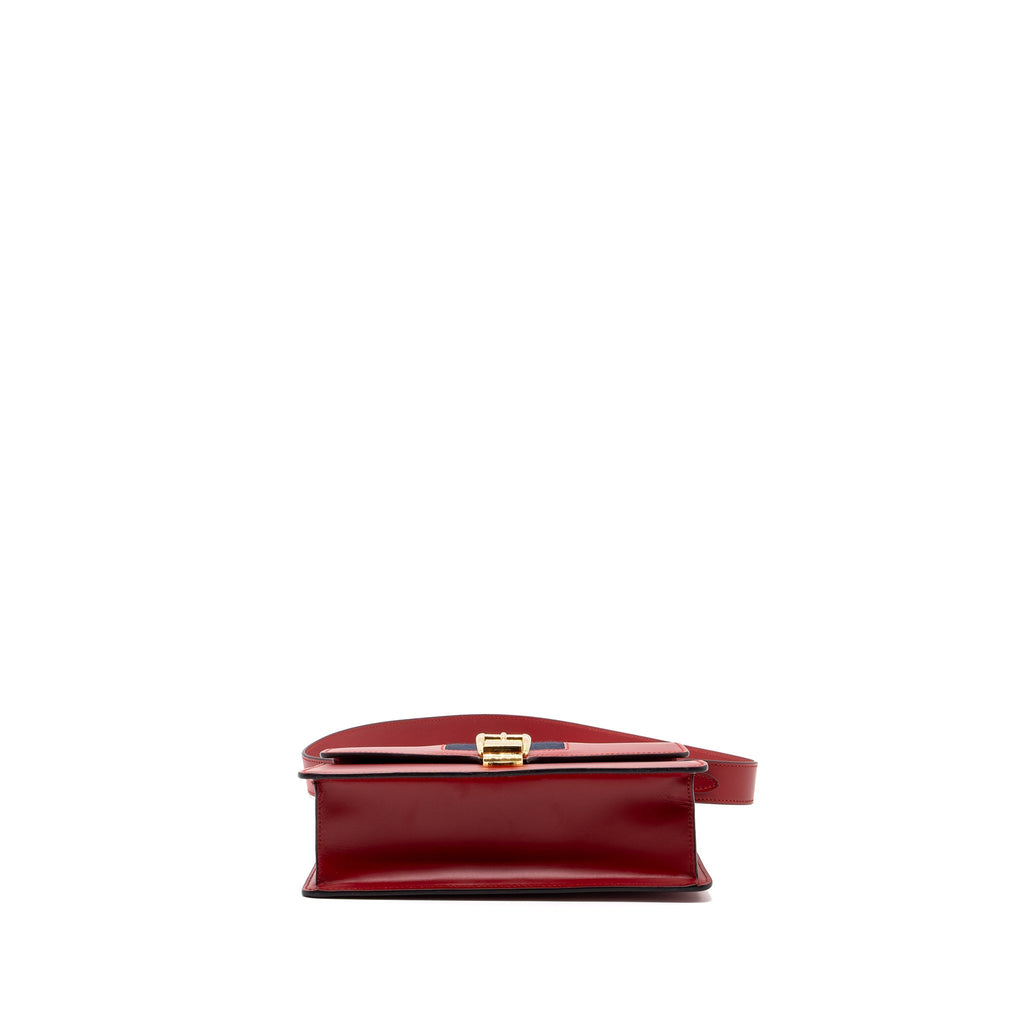 GUCCI SYLVIE SHOULDER BAG CALFSKIN RED GHW