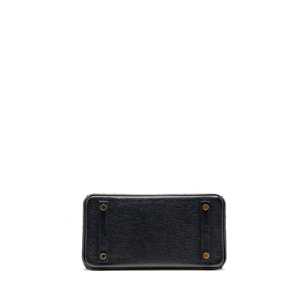HERMES BIRKIN 25 OSTRICH BLACK GHW