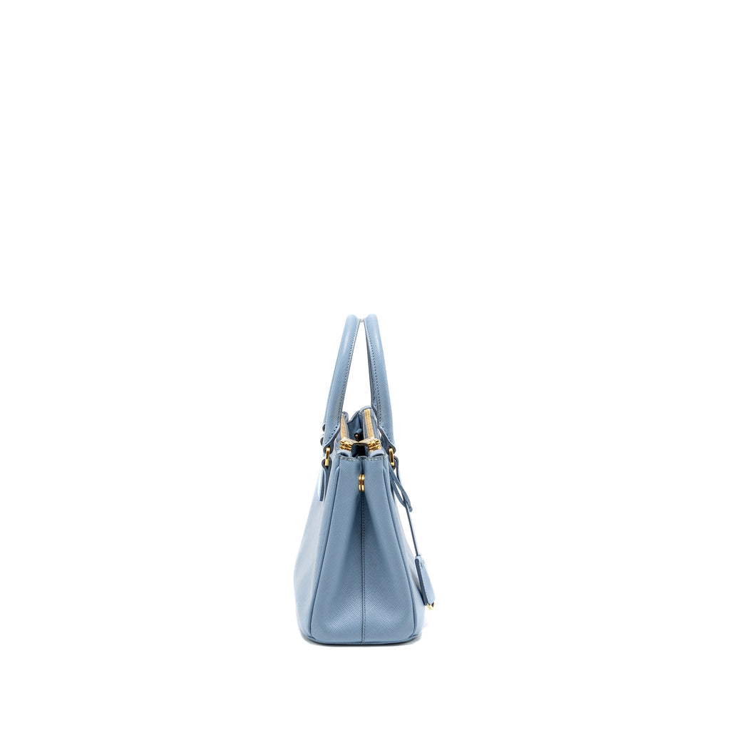 PRADA SMALL SAFFIANO TOTE BAG CALFSKIN LIGHT BLUE GHW