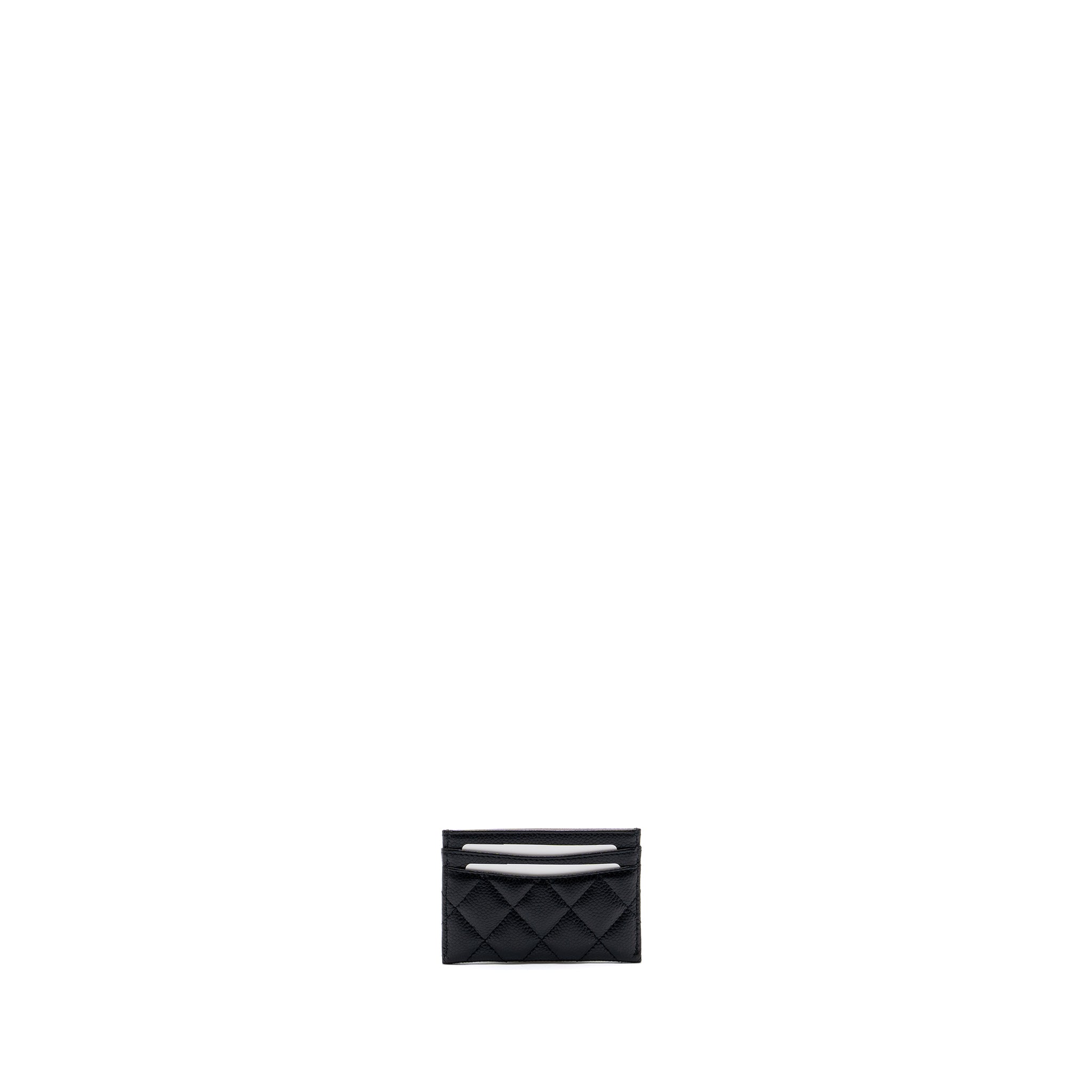 CHANEL CLASSIC CARD HOLDER CAVIAR BLACK GHW (MICROCHIP)