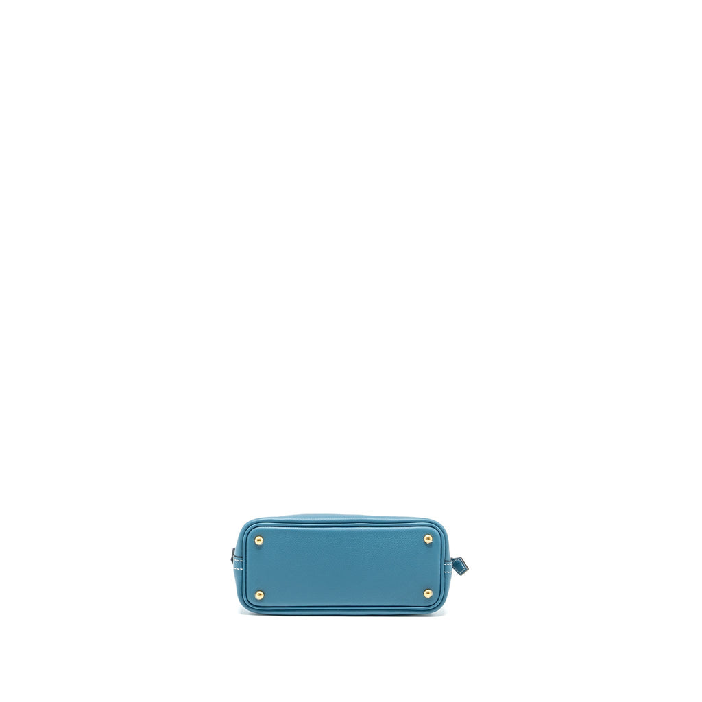 HERMES MINI BOLIDE EVERCOLOR NEW BLUE JEAN GHW