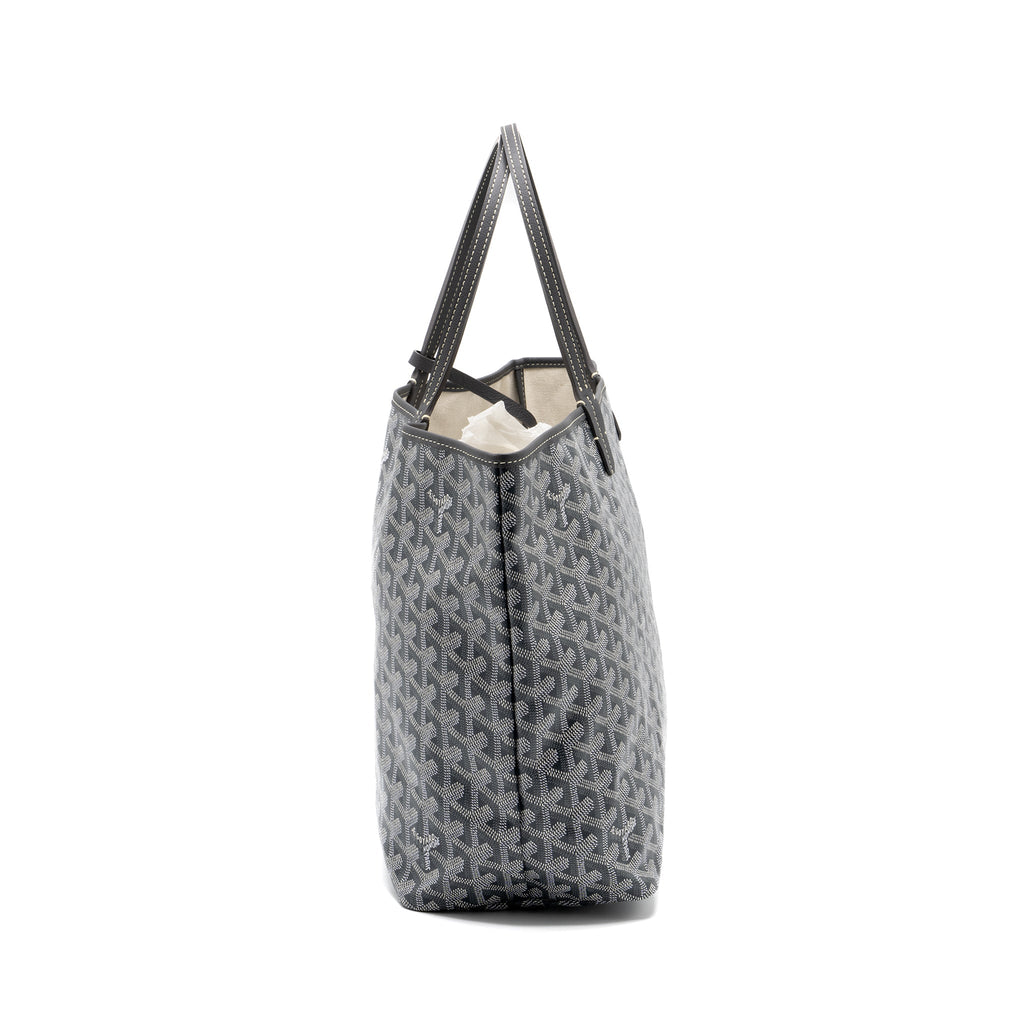 GOYARD SAINT LOUIS PM TOTE BAG GOYARDINE CANVAS GREY SHW