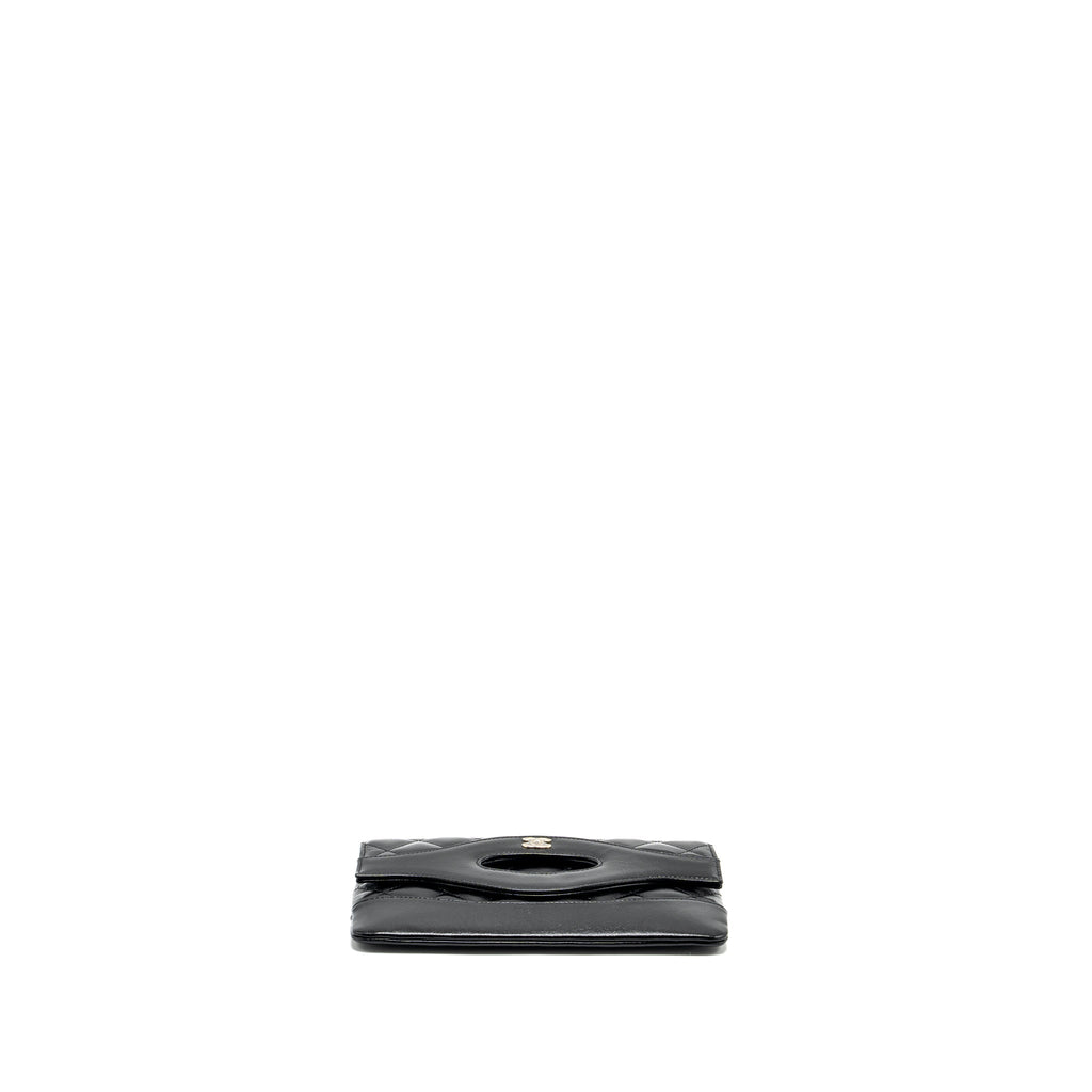 CHANEL 24S MINI 31 CLUTCH SHINY LAMBSKIN BLACK LGHW (MICROCHIP)