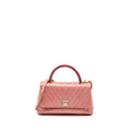 CHANEL MEDIUM COCO HANDLE CALFSKIN / LIZARD HANDLE PINK GHW