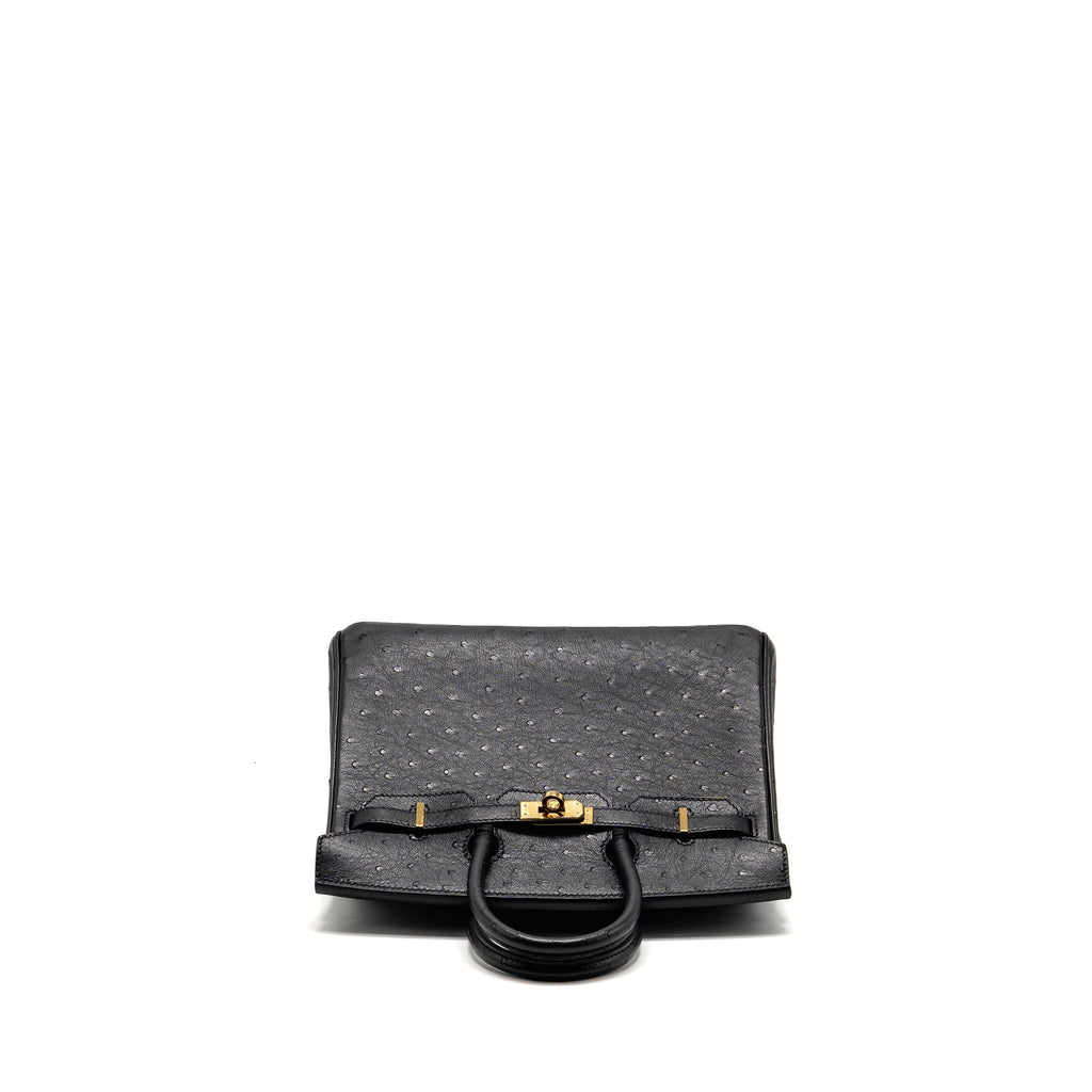 HERMES BIRKIN 25 OSTRICH BLACK GHW