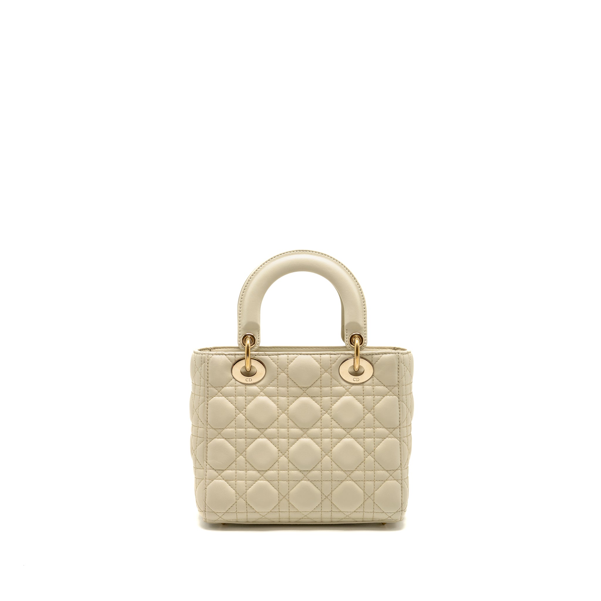 DIOR SMALL LADY DIOR LAMBSKIN WHITE LGHW