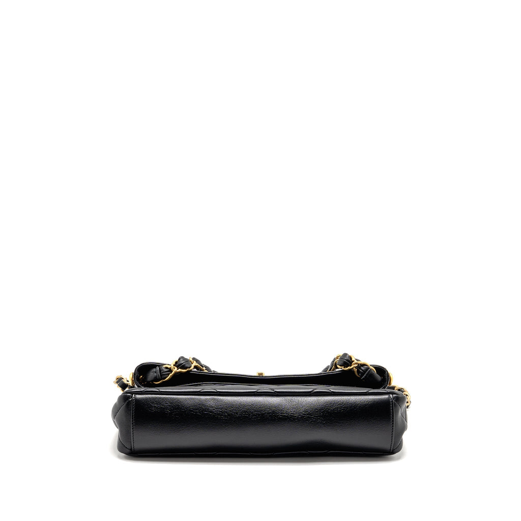 CHANEL LARGE HOBO BAG LAMBSKIN BLACK GHW (MICROCHIP)