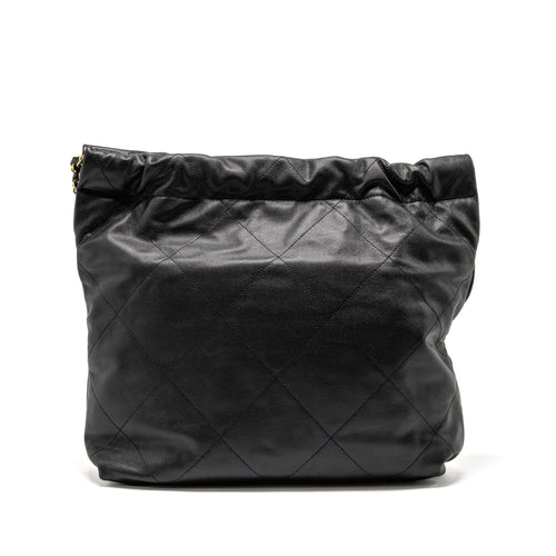 CHANEL MEDIUM 22 BAG CAVIAR BLACK GHW (MICROCHIP)