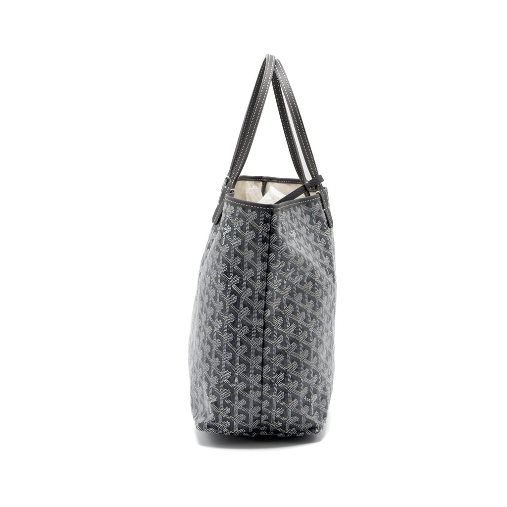 GOYARD SAINT LOUIS PM TOTE BAG GOYARDINE CANVAS GREY SHW