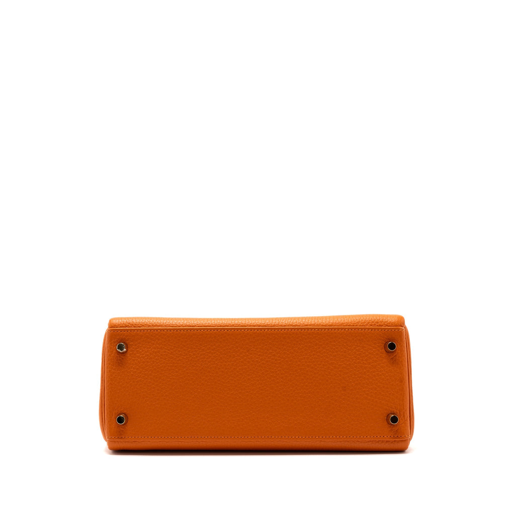 HERMES KELLY 28 CLEMENCE LEATHER 93 ORANGE GHW