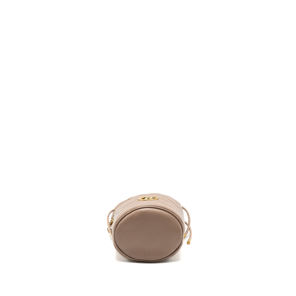 GUCCI GG MARMONT MINI BUCKET BAG BEIGE GHW