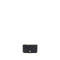 CHANEL FLAP WITH ZIP CARD HOLDER CAVIAR BLACK LGHW (MICROCHIP)