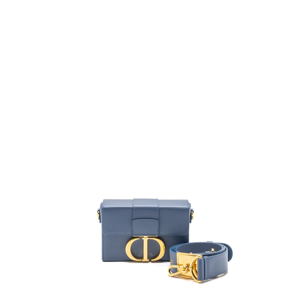 DIOR 30 MONTAIGNE BOX BAG CALFSKIN LIGHT BLUE GHW
