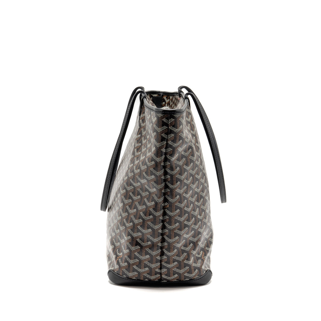GOYARD ARTOIS MM TOTE BAG GOYARDINE CANVAS/CALFSKIN BLACK SHW