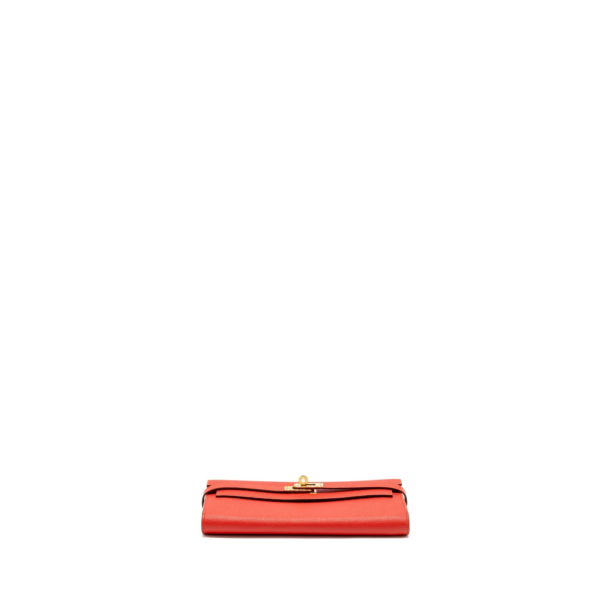 HERMES KELLY LONG WALLET EPSOM ROUGE TOMATE GHW