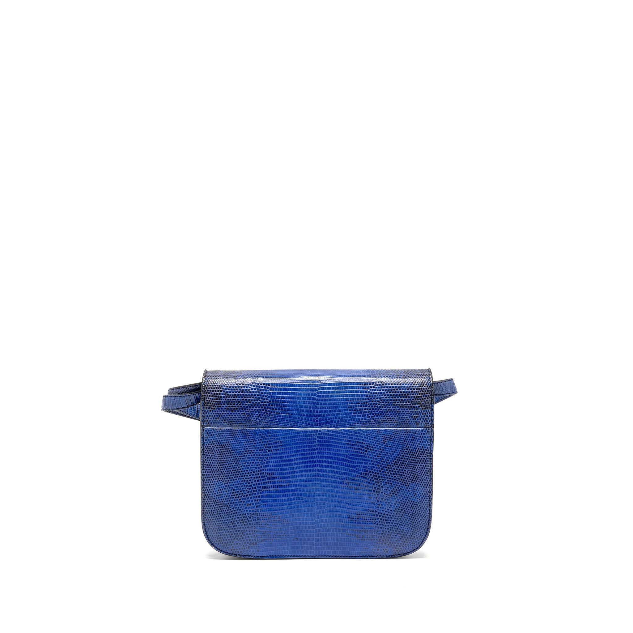 CELINE MEDIUM CLASSIC BOX BAG LIZARD BLUE GHW