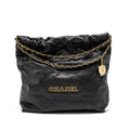 CHANEL MEDIUM 22 BAG CAVIAR BLACK GHW (MICROCHIP)