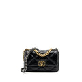 CHANEL SMALL 19 BAG LAMBSKIN BLACK MULTICOLOUR HARDWARE (MICROCHIP)