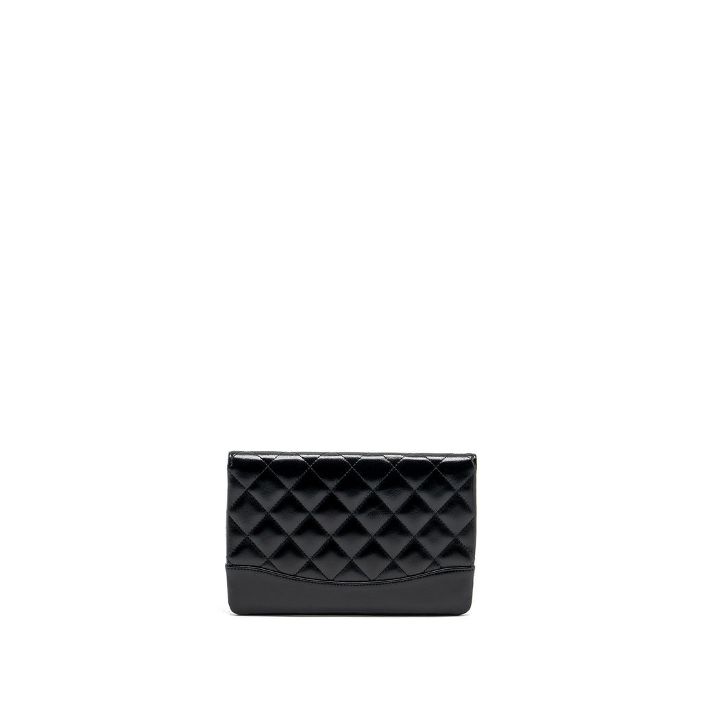 CHANEL 24S MINI 31 CLUTCH SHINY LAMBSKIN BLACK LGHW (MICROCHIP)