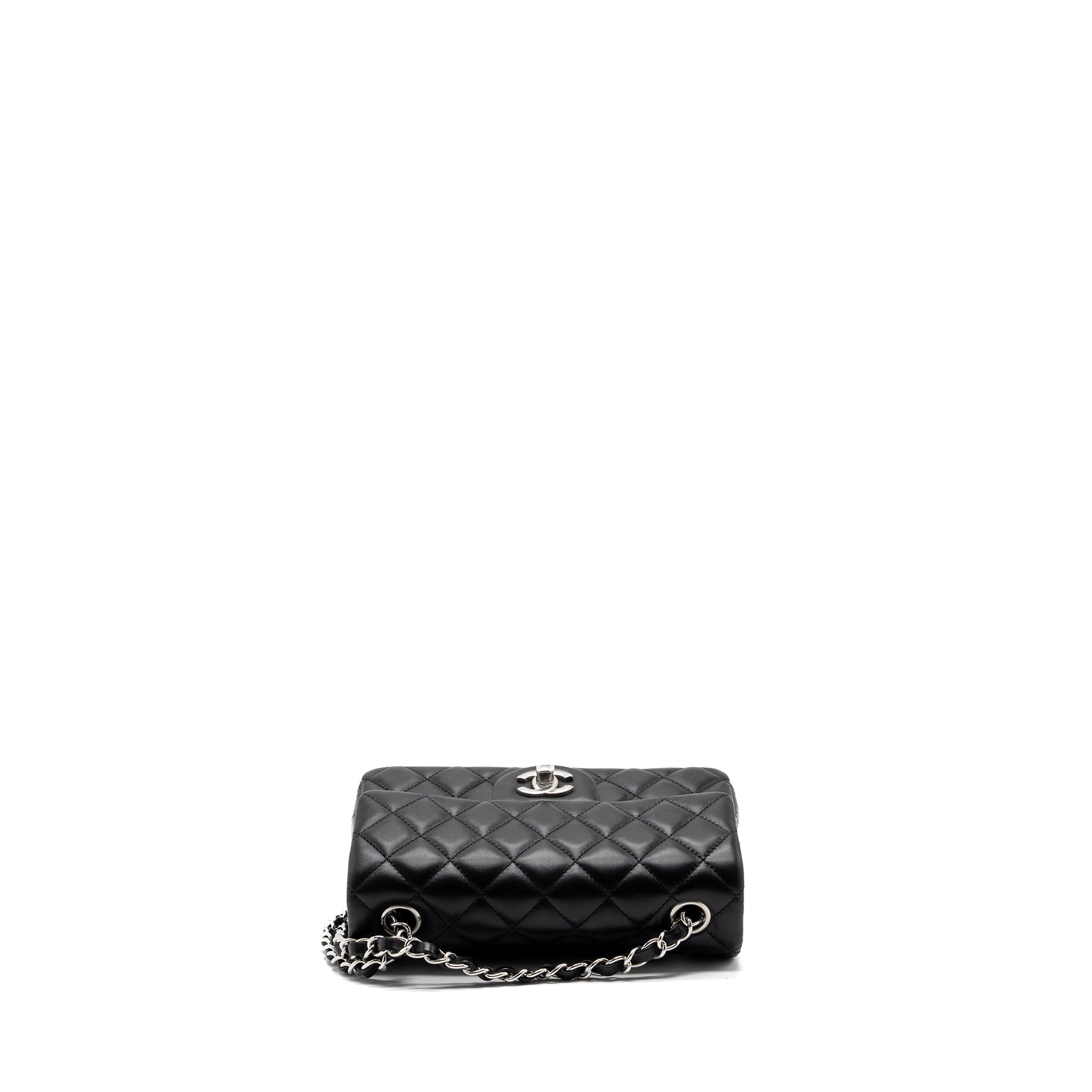 CHANEL MINI RECTANGULAR FLAP BAG LAMBSKIN BLACK SHW (MICROCHIP)