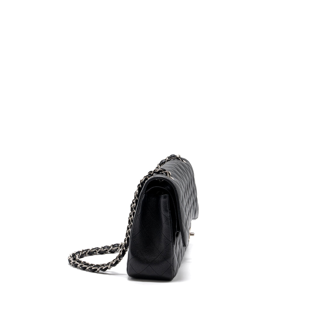 CHANEL JUMBO CLASSIC DOUBLE FLAP CAVIAR BLACK SHW