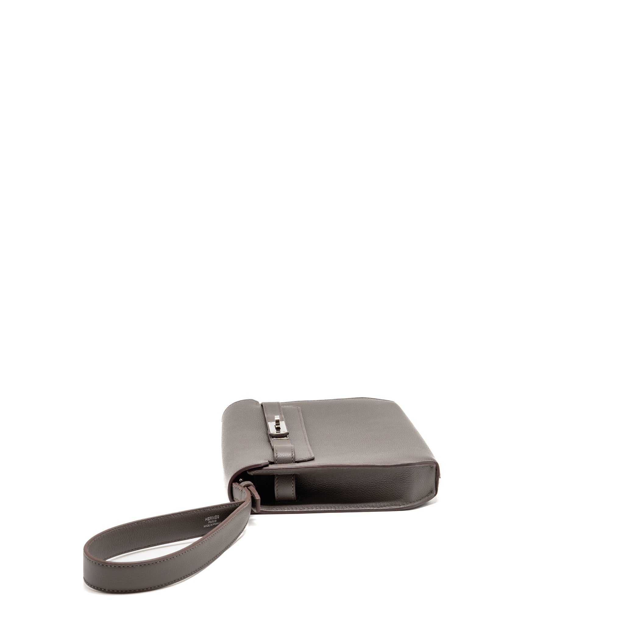 HERMES POCHETTE KELLY DEPECHES 25 EVERCOLOR GRIS ETAIN SHW