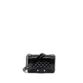 CHANEL SMALL BOY BAG PATENT BLACK MULTICOLOUR HARDWARE