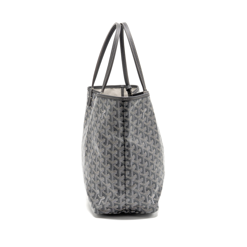 GOYARD SAINT LOUIS PM TOTE GOYARDINE CANVAS/CALFSKIN GREY SHW