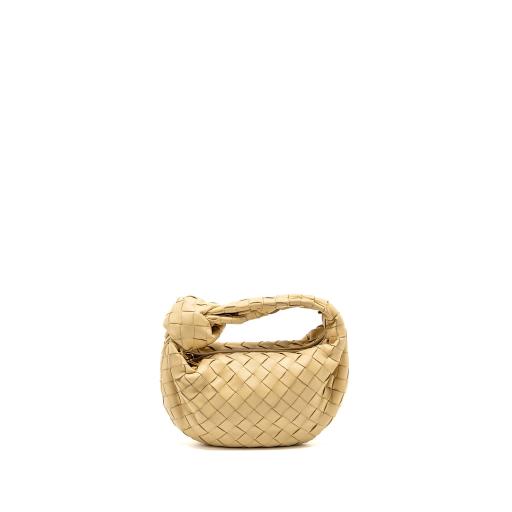BOTTEGA VENETA MINI JODIE LAMBSKIN BEIGE GHW