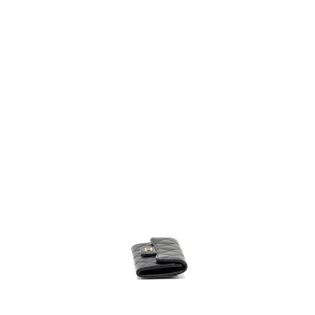 CHANEL CLASSIC FLAP CARD HOLDER CAVIAR BLACK GHW (MICROCHIP)