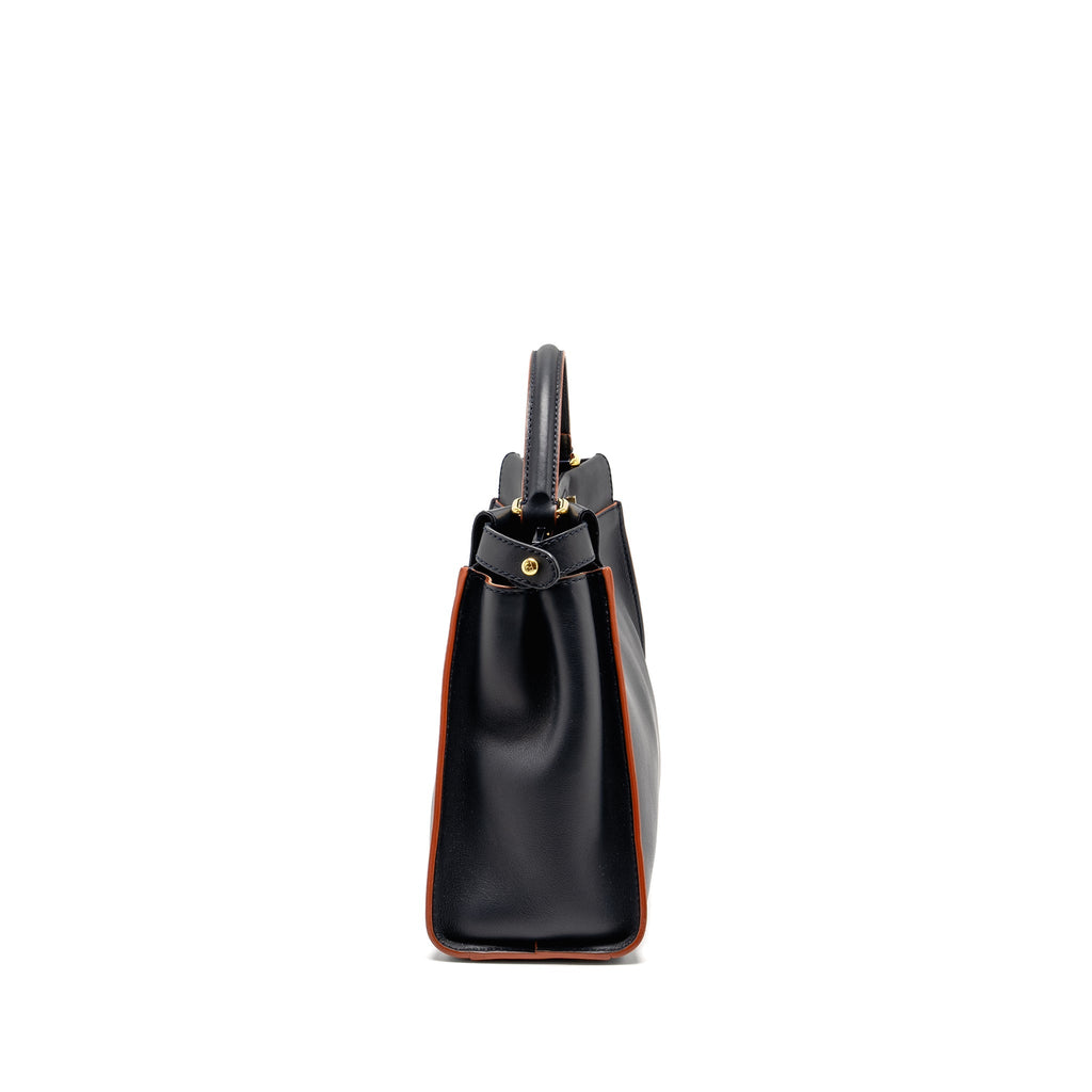 FENDI MEDIUM PEEKABOO CALFSKIN DARK BLUE/RED GHW