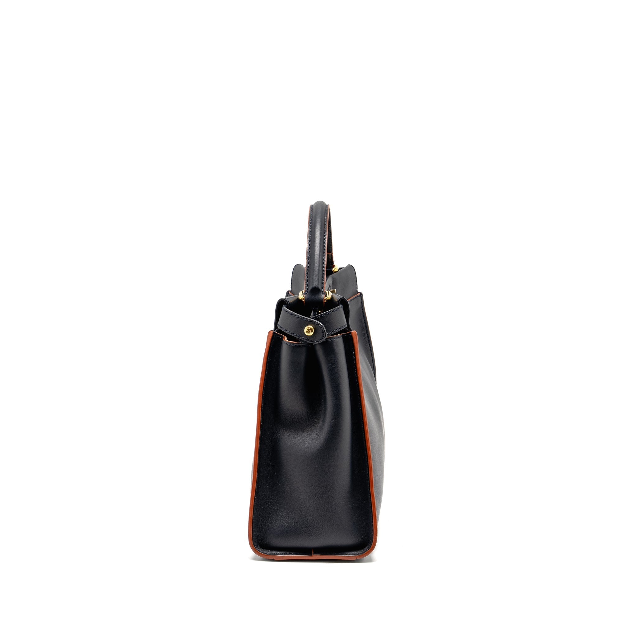 FENDI MEDIUM PEEKABOO CALFSKIN DARK BLUE/RED GHW