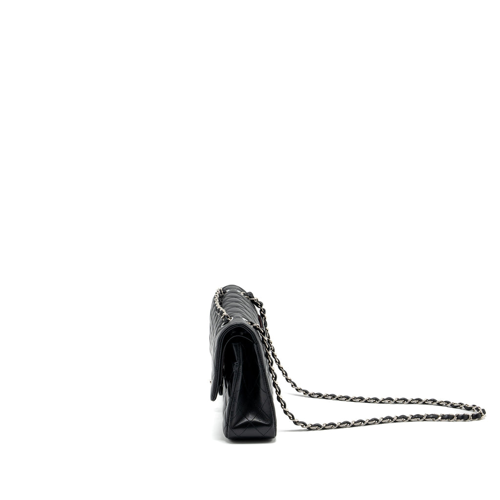 CHANEL MEDIUM CLASSIC DOUBLE FLAP BAG LAMBSKIN BLACK SHW