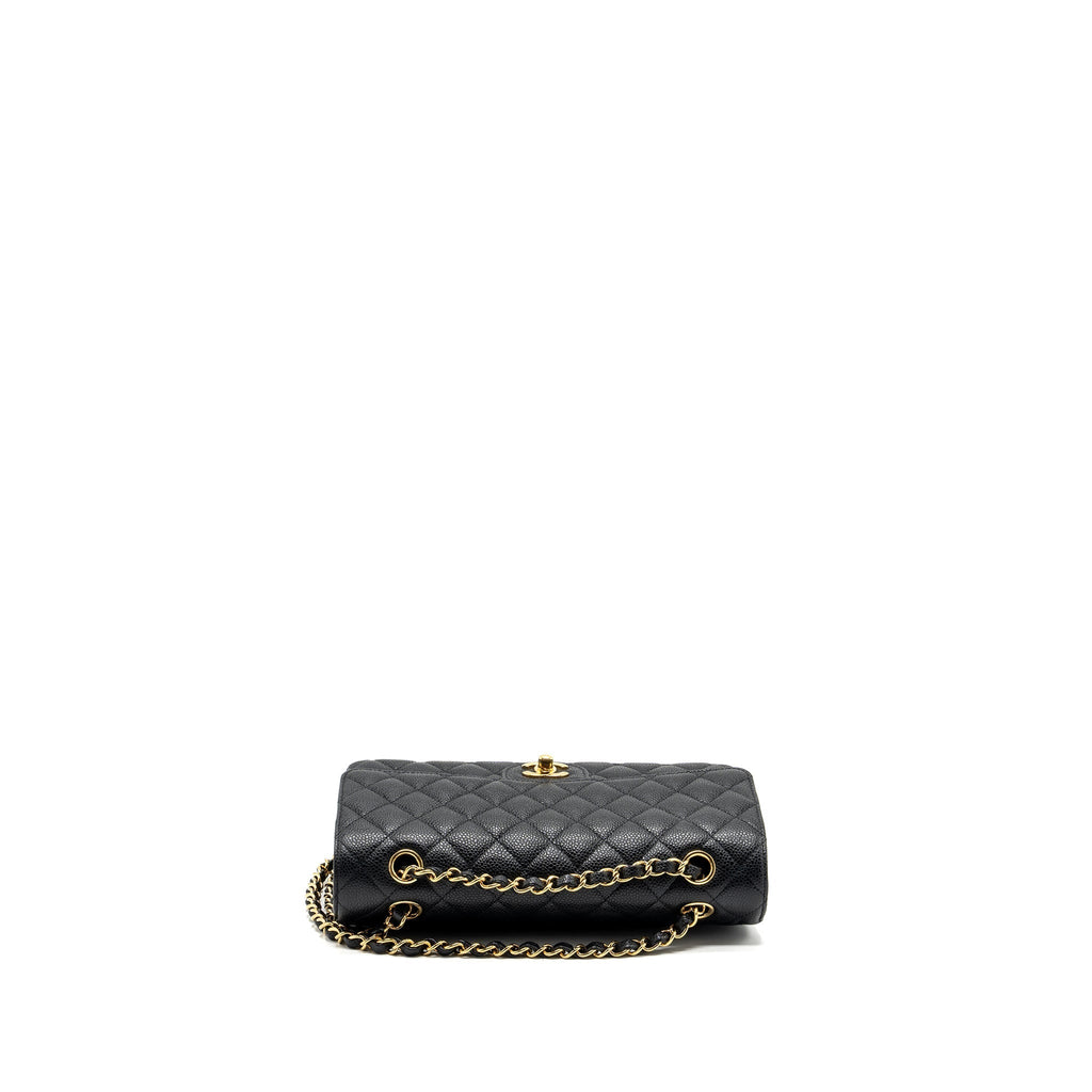 CHANEL MEDIUM CLASSIC DOUBLE FLAP BAG CAVIAR BLACK GHW (MICROCHIP)