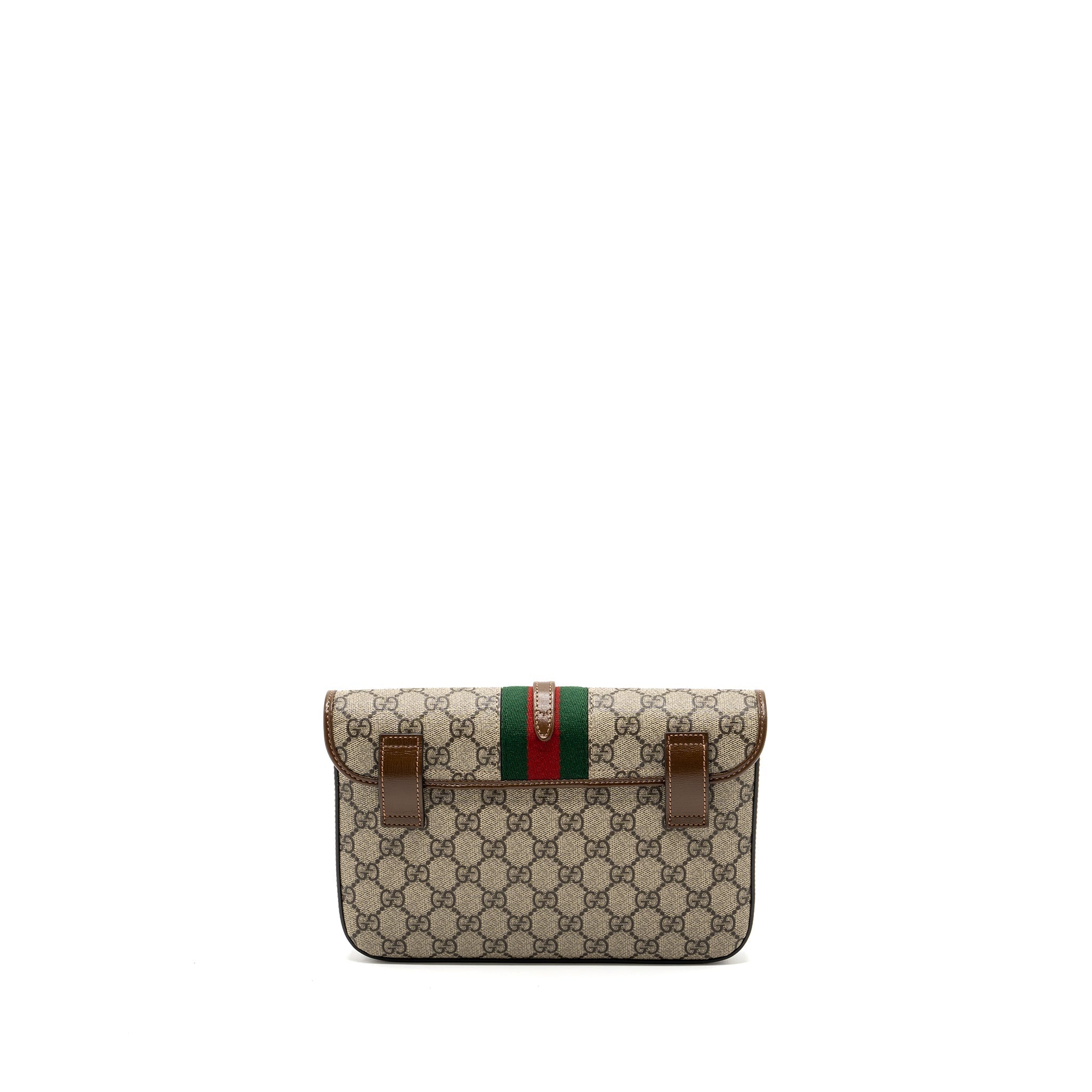 GUCCI FLAP BELT BAG GG SUPREME CANVAS GHW