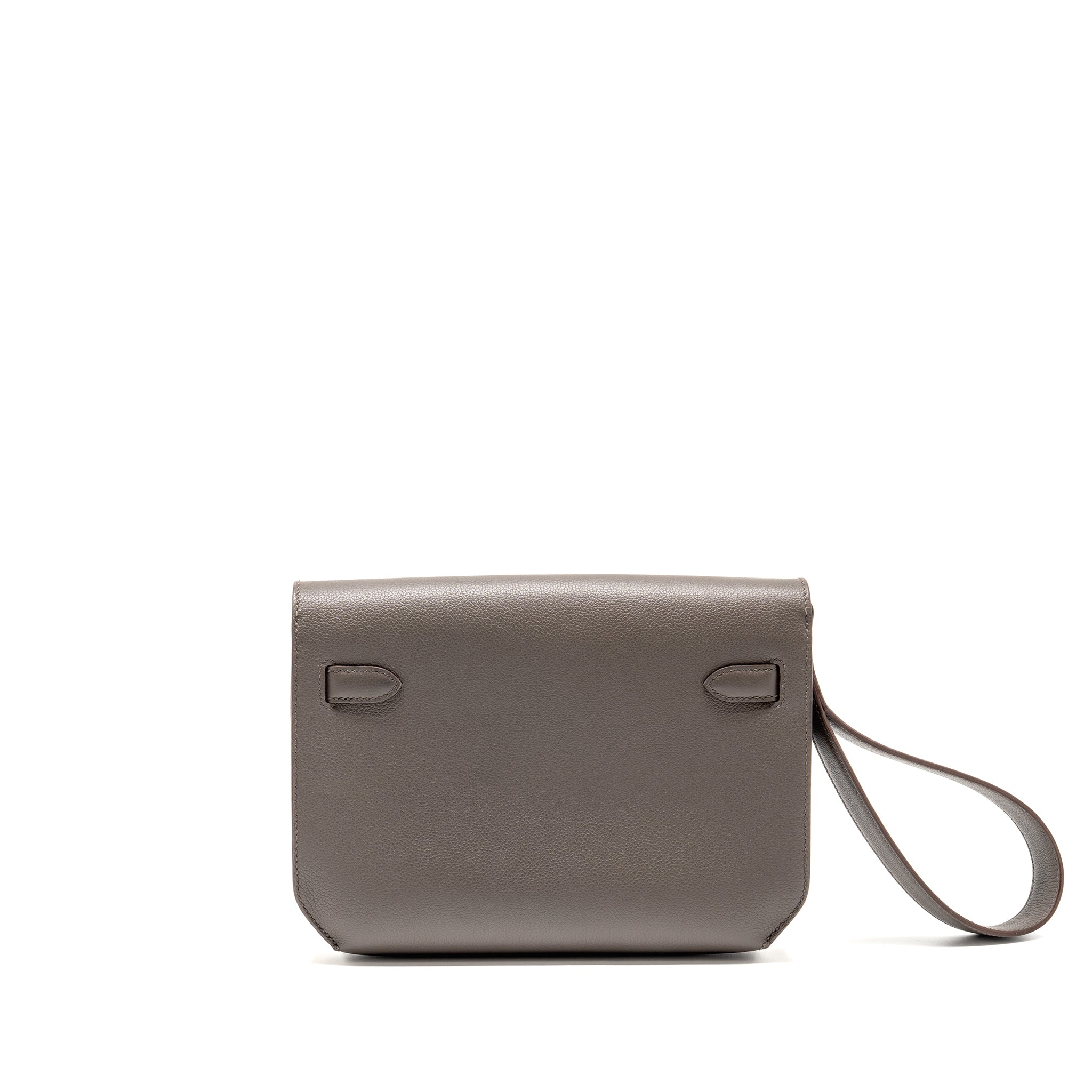 HERMES POCHETTE KELLY DEPECHES 25 EVERCOLOR GRIS ETAIN SHW