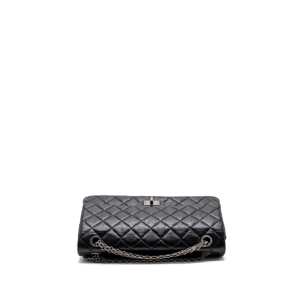 CHANEL 2.55 226 REISSUE FLAP BAG AGED CALFSKIN BLACK RUTHENIUM HARDWARE