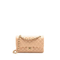 CHANEL MEDIUM CLASSIC DOUBLE FLAP BAG CAVIAR NN269 BEIGE LGHW (MICROCHIP)