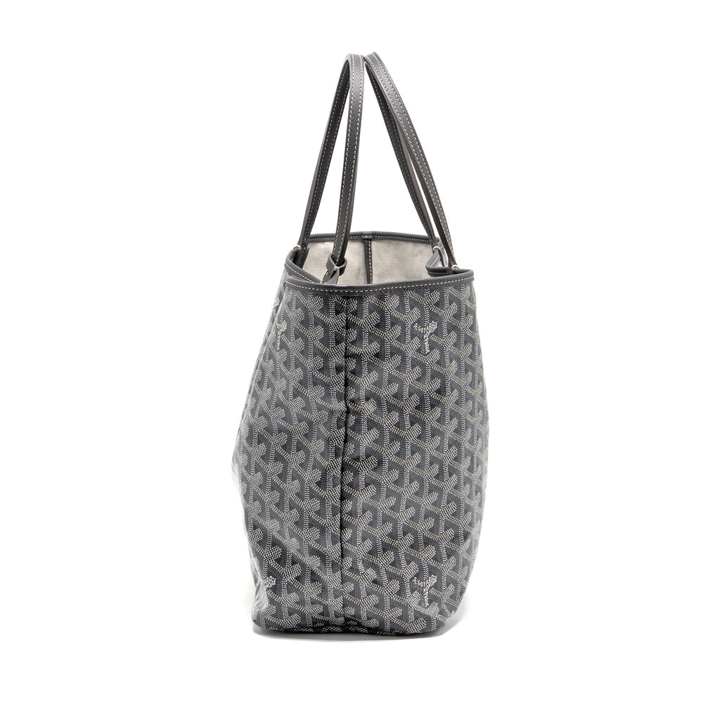 GOYARD SAINT LOUIS PM TOTE GOYARDINE CANVAS/CALFSKIN GREY SHW