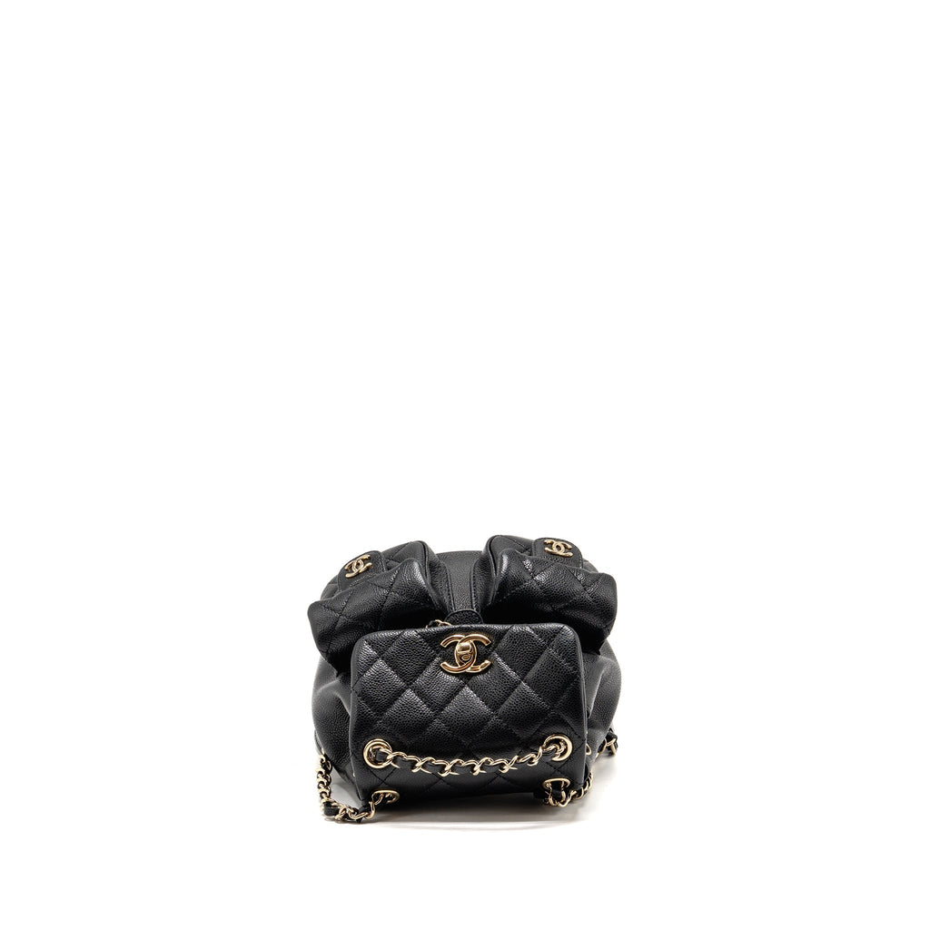 CHANEL 23P MINI TRIPLE PACK BACKPACK CAVIAR BLACK LGHW (MICROCHIP)
