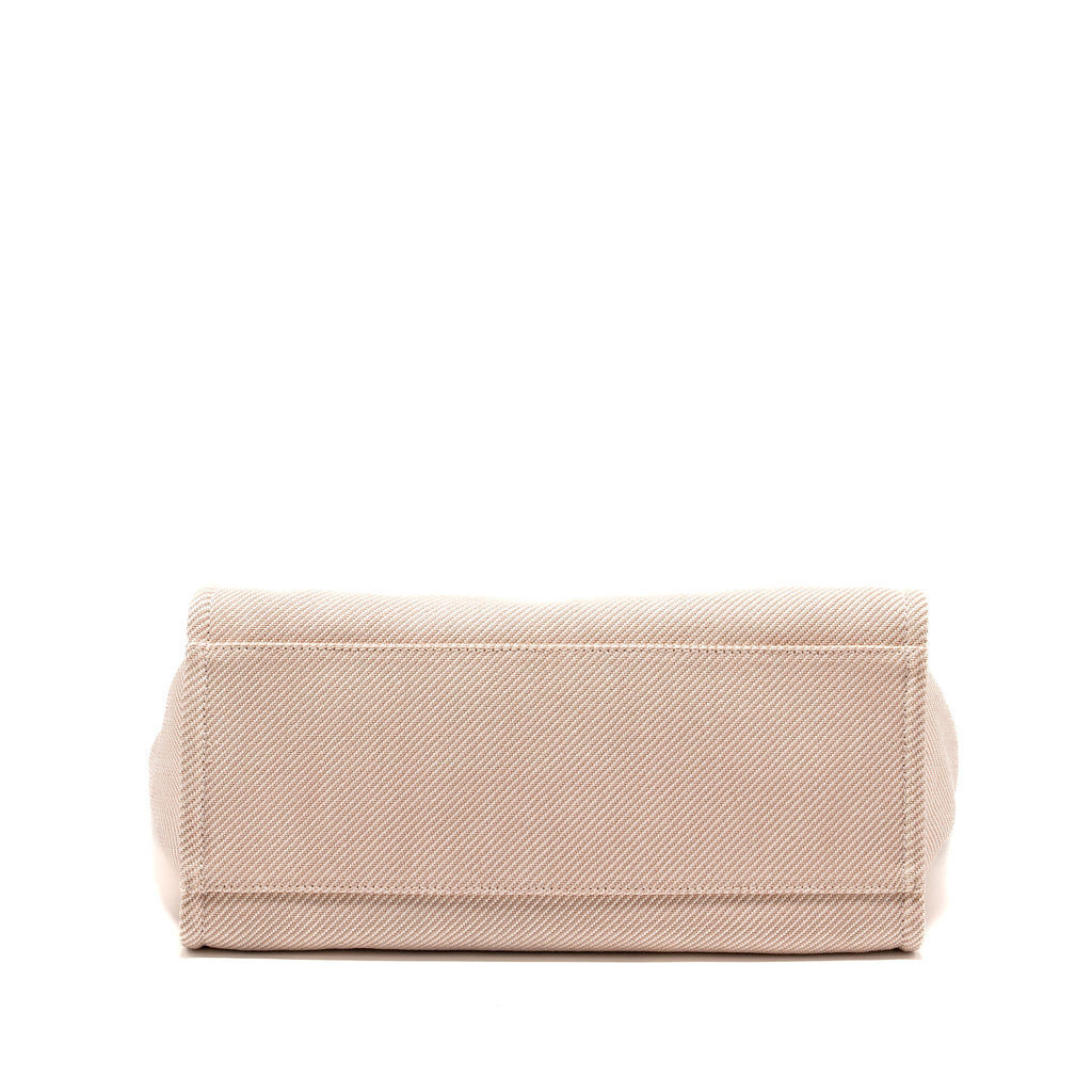 CHANEL DEAUVILLE TOTE BAG CANVAS LIGHT PINK LGHW
